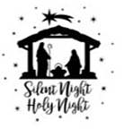 A black and white image of a manger and a mangerDescription automatically generated